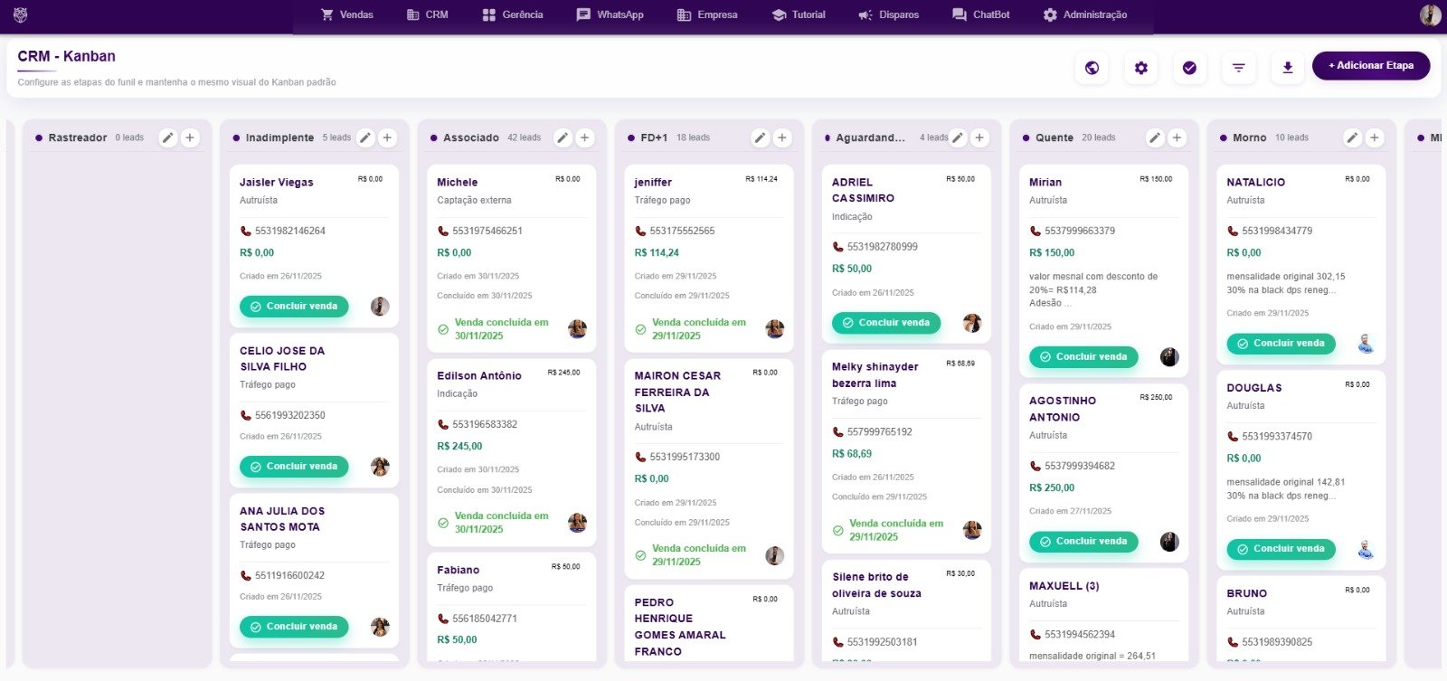 Screenshot CRM Kanban Heaven